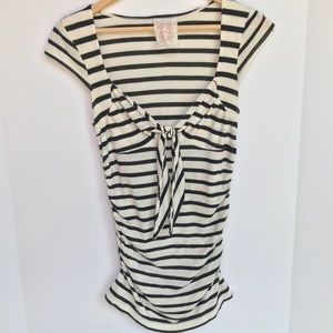 Cream and white striped shirt